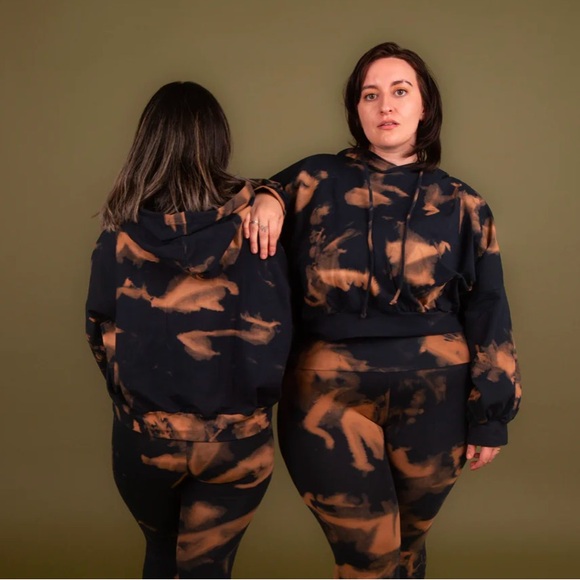 OVERSIZED CROPPED HOODIE IN ACID WASH M/L/XL size - Picture 1 of 7